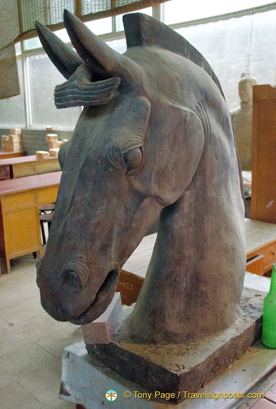 Terracotta horse head