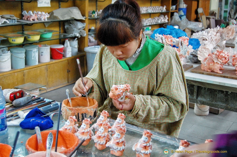 Making terracotta monkeys