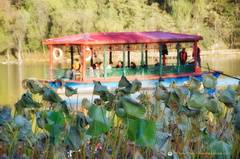 Boat Cruise on Mountain Resort Lake