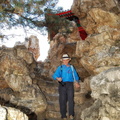 Tony climbs down from a Pavilion