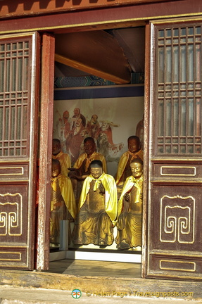 View of Lamas and Arhats at Puyou Temple