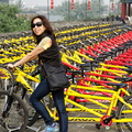 Checking out the bikes on Xi'an City Wall