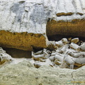 Roof of pit and warrior fragments