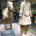 Front View of a Cavalryman With His Saddled War Horse