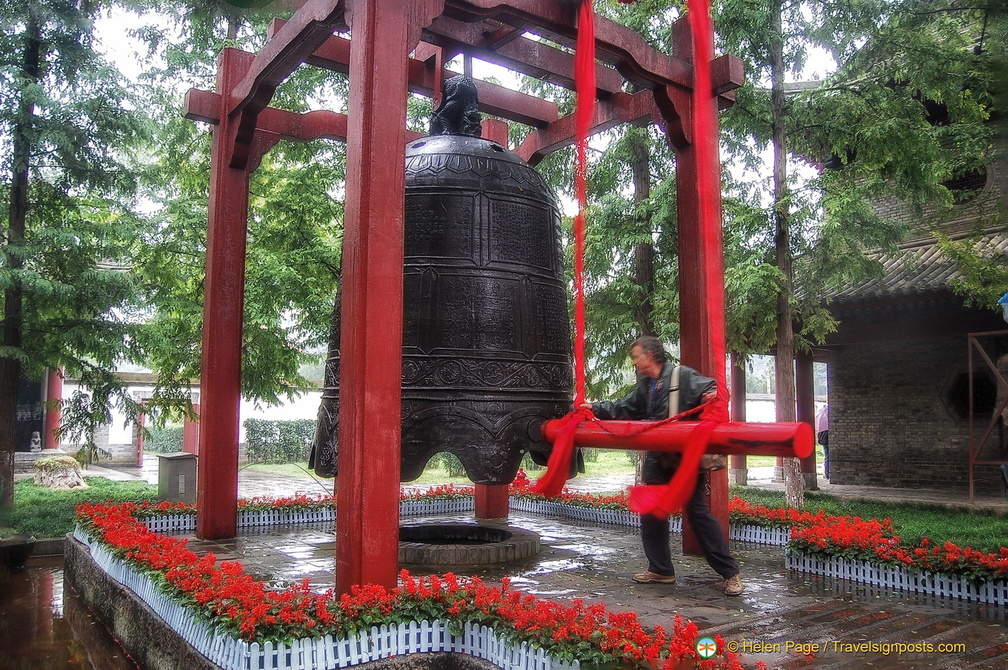 Striking the bell for good luck