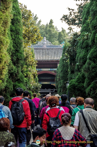 Crowd heading for Fengdu Temple