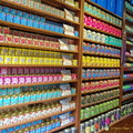 Shelves of tea for sale