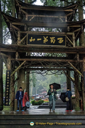 Tony under the Mt Qingcheng Archway