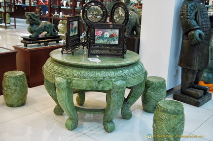 Jade Carving - Chinese Table and Stools
