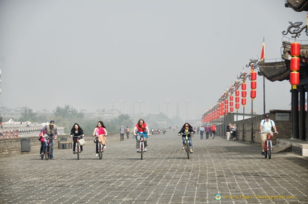 Cyclists on Xi'an City Wall