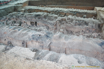 Excavated pit with warrior fragments