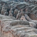A mended section of terracotta warriors