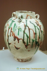 Tang Dynasty Tri-colour Pot with four ear handles