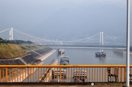 Ship Traffic at the Three Gorges Dam Ship Lock