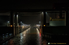 Night Passage of the Ship Lock at the Three Gorges Dam