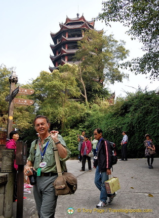 Tony Pointing at the Wuyun Tower