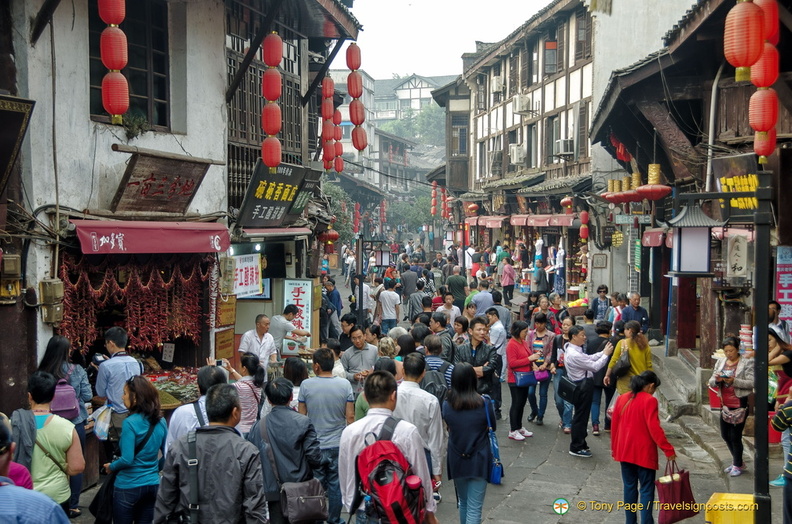 Busy Shopping Street in Ciqikou