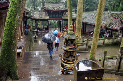 View of Mt Qingcheng Temple Courtyard