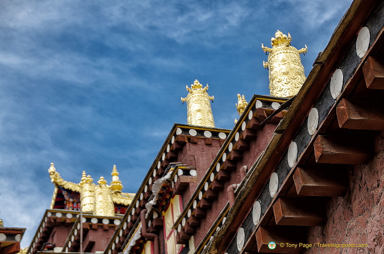 Ganden Sumtseling Monastery Roof-top Decorations 